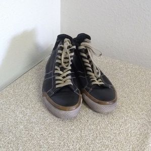 Frye Black Leather Rubber Tips Sneakers